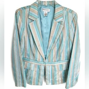 Draper's and Damon's Tiffany Blue & White Blazer, Size 14P